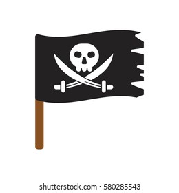 Pirate flag vector illustration isolated.