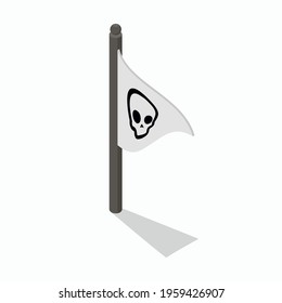 Pirate Flag Vector. Premium quality, 3d isometric color icon new flat style. Creative illustration, idea for infographics.