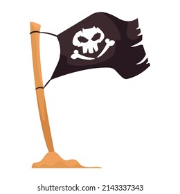 bandera pirata ondeando en el polo
