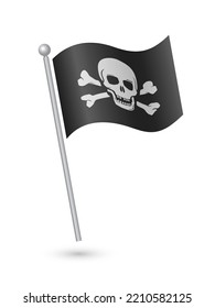 Pirate flag, waving in the wind infinty cycle