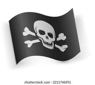 Pirate flag, waving in the wind infinty cycle