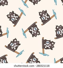 pirate flags , cartoon seamless pattern background