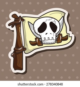 Pirate flags theme elements