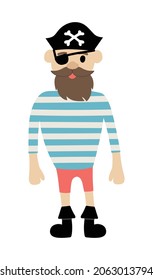 Pirat im flachen Cartoon-Stil