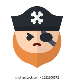 pirate flat color vector icon