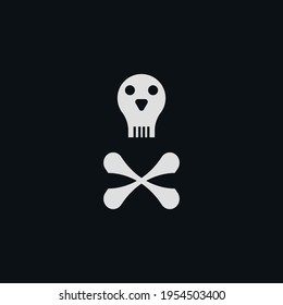 Piratenflachsymbol. Einfaches Symbol für Gefahren-Thema Poster-Hintergrund. Logo-Design-Element. T-Shirt-Druck. Vektorgrafik für Aufkleber.