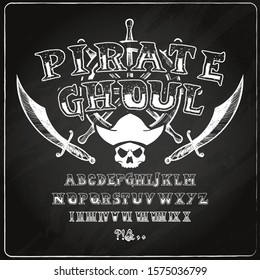 Pirate font bold with grunge effect for display tshirt, flyer, poster band, etc.