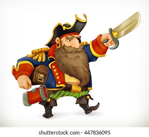 Pirata, personaje gracioso, malla de iconos vectoriales