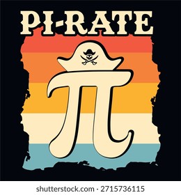 Pi-Rate Funny Math Pirate Funny Pi Day T-shirt Design