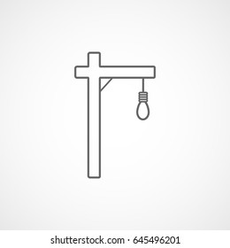 Pirate Gallows Line Icon On White Background