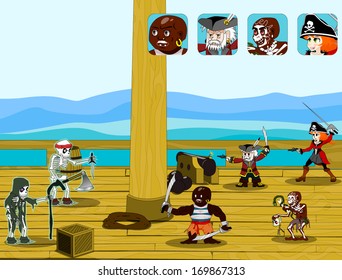 pirate game concept vector