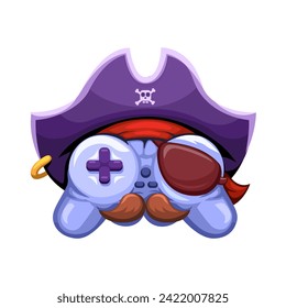 Pirate Gamepad Mascot Cartoon illustration Vector
