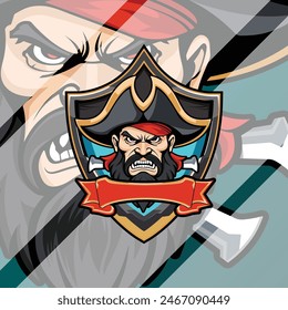 Pirate Gaming Logo Design Template
