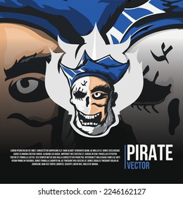 Pirate gaming mascot logo vector design