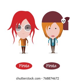 Pirate and Pirate girl figure avatars