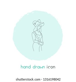 Pirate girl icon line element. Vector illustration of pirate girl icon line isolated on clean background for your web mobile app logo design.