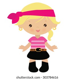 Pirate girl vector illustration