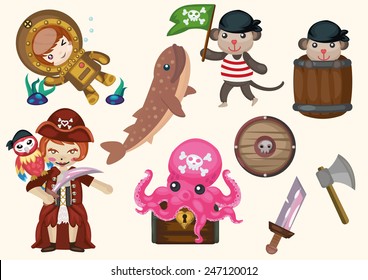 pirate girl,pirate women, monkey