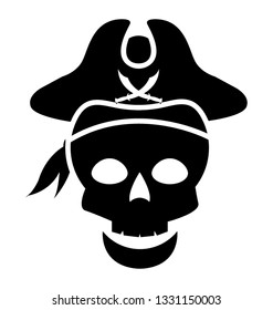 Pirate glyph vector icon.