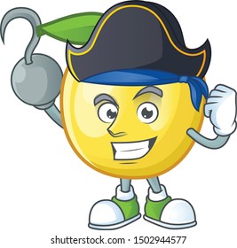 Pirate golden apple with cartoon character style