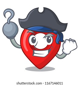 Pirate GPS navigation pin on character cartoon