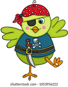 Pirate green bird