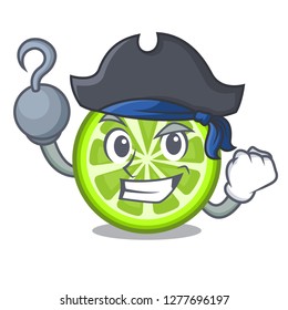 Pirate green lemon slices in cartoon glass