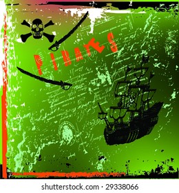 pirate with grunge background