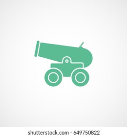 Pirate Gun Green Flat Icon On White Background