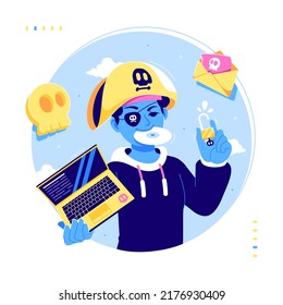 pirate hacker character illustration design