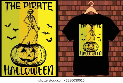 The Pirate Halloween t-shirt design vector