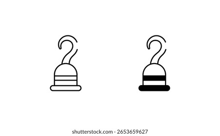 Design de ícone de gancho de mão pirata com ilustração de estoque de fundo branco