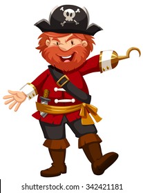 Pirate with hand of hook illustration