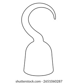 Pirate Hand Haken Umriss Symbol einfache Linie Zeichnung Illustration. Clipart-Bild einzeln auf Hintergrund.