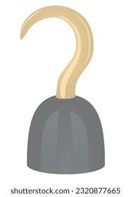 Pirate hand hook. vector illustration