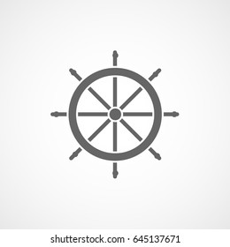Pirate Hand Wheel Flat Icon On White Background