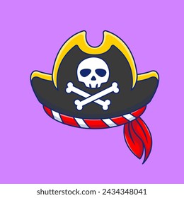 Pirate Hat Cartoon Vector Icons Illustration. Flat Cartoon Concept. Suitable for any creative project.