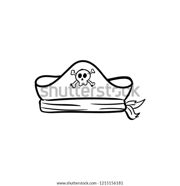 Pirate Hat Doodle Icon Vector Stock Vector (Royalty Free) 1215156181 ...