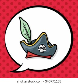 pirate hat doodle, speech bubble