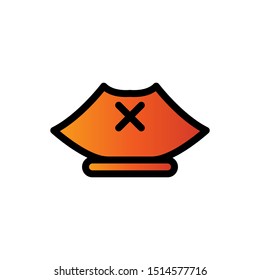 pirate hat filled line color icon sign.pirate hat symbol, logo illustration. Different style icons set. Pixel perfect vector graphics - Vector