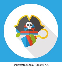 Pirate hat flat icon