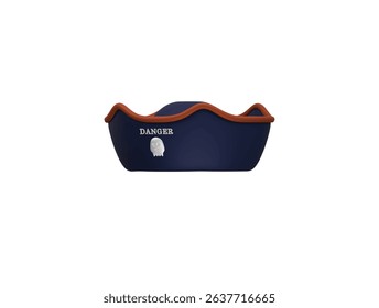 pirate hat icon 3d illustration render
