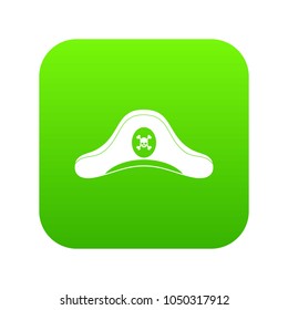 Pirate hat icon digital green for any design isolated on white vector illustration