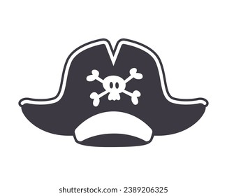 pirate hat icon. flat vector illustration
