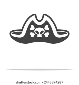 Pirate hat icon transparent vector isolated