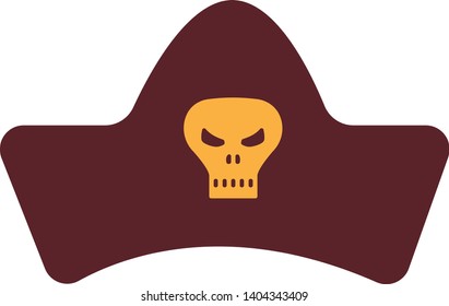 Pirate hat icon in trendy flat style isolated on white background