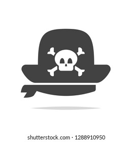 Pirate hat icon vector isolated