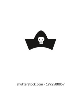 pirate hat icon vector on a white background