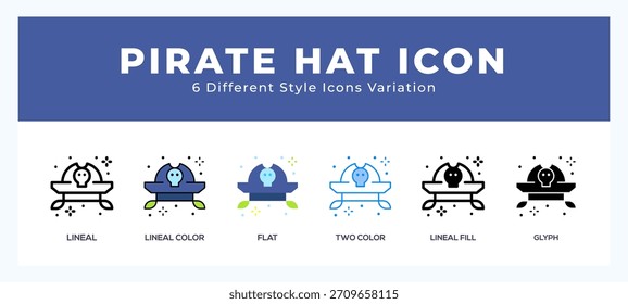 Pirate hat icon for web. mobile apps and ui.