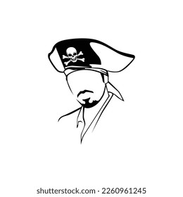 Pirate hat illustration design in vector